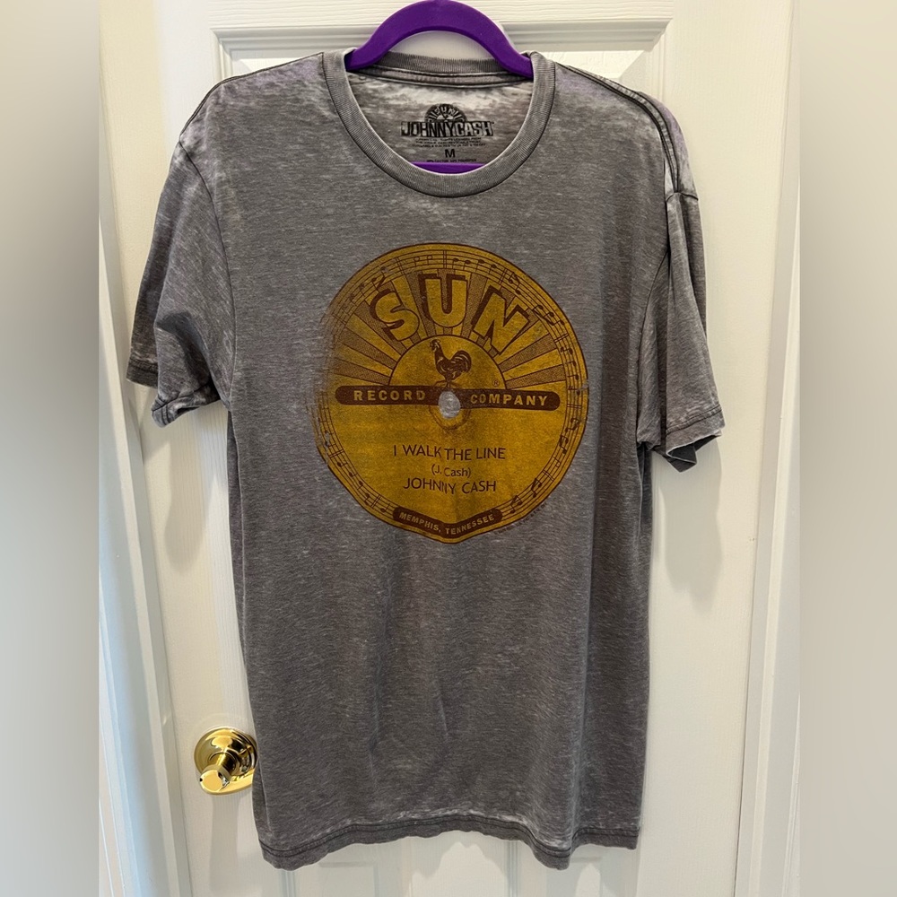 Sun Records Johnny Cash Walk The Line burnt out T-Shirt